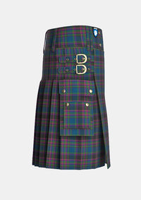 Utility_Highland_Mist_Tartan_4585_kilt_right_image_with_pleated_design_and_adjustable_buckles_for_men