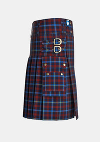Utility_Highland_Titles_Tartan_kilt_right_image_with_pleated_design_and_adjustable_buckles_for_men