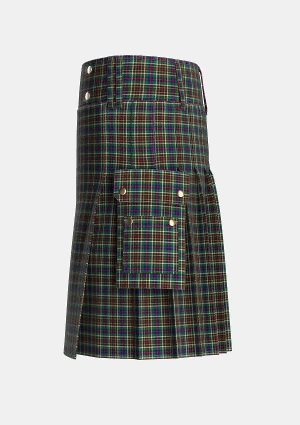 Utility_Hislop_Hyslop_Hunting_2_Tartan_2135_kilt_left_image_with_pleated_design_and_adjustable_buckles_for_men