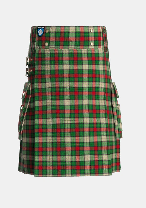 Utility_Hohenzollern_Staff_Tartan_7154_kilt_front_image_with_pleated_design_and_adjustable_buckles_for_men
