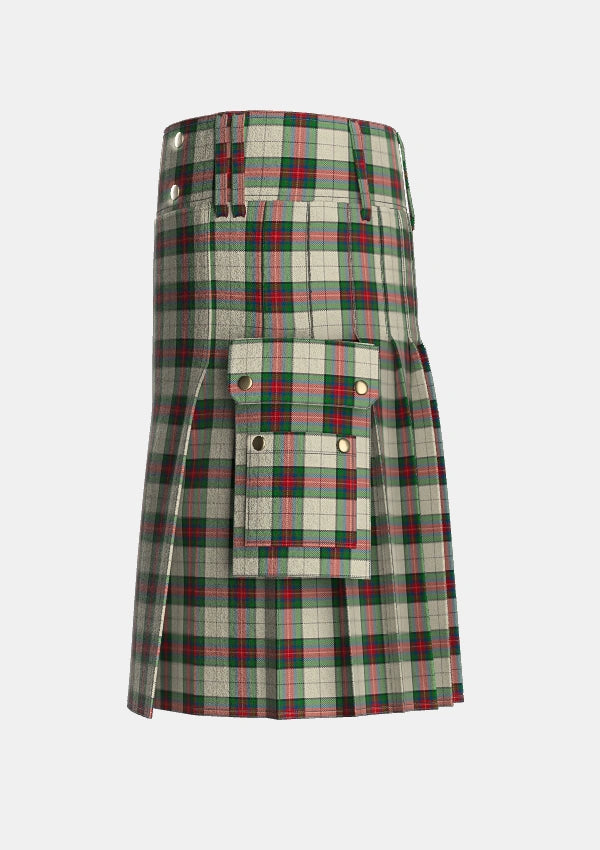 Utility_Hohenzollern_Tartan_7153_kilt_left_image_with_pleated_design_and_adjustable_buckles_for_men