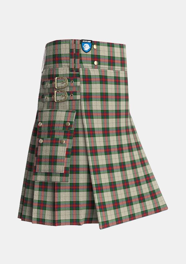 Utility_Hohenzollern_Tartan_7153_kilt_side_image_with_pleated_design_and_adjustable_buckles_for_men