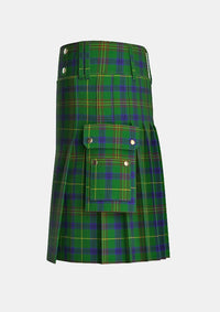 Utility_Holmes_Tartan_5729_kilt_left_image_with_pleated_design_and_adjustable_buckles_for_men