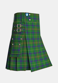 Utility_Holmes_Tartan_5729_kilt_side_image_with_pleated_design_and_adjustable_buckles_for_men