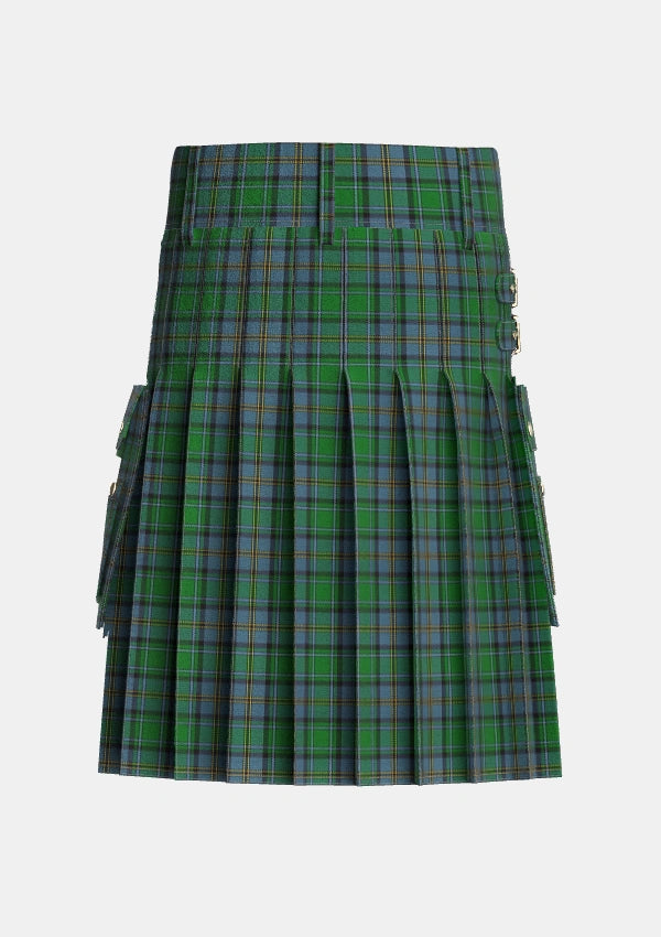 Utility_Hope_Vere_Lochcarron_Tartan_7736_kilt_back_image_with_pleated_design_and_adjustable_buckles_for_men