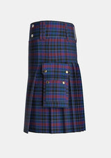Utility_Hopkins_Tartan_3233_kilt_left_image_with_pleated_design_and_adjustable_buckles_for_men