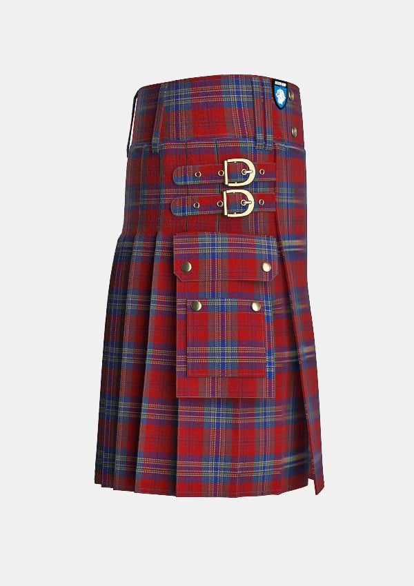 Utility_House_of_Edgar_tartan_5825_kilt_right_image_with_pleated_design_and_adjustable_buckles_for_men