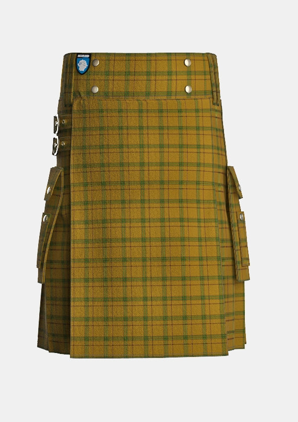 Utility_Houston_tartan_6043_kilt_front_image_with_pleated_design_and_adjustable_buckles_for_men