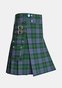 Utility_Hughes_tartan_2599_kilt_side_image_with_pleated_design_and_adjustable_buckles_for_men