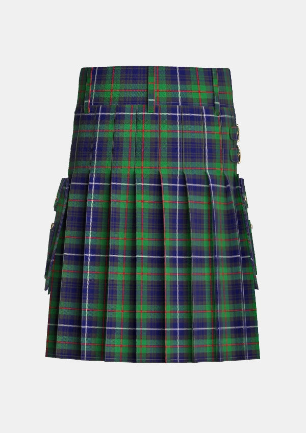 Utility_Humphries_Tartan_5225_kilt_back_image_with_pleated_design_and_adjustable_buckles_for_men