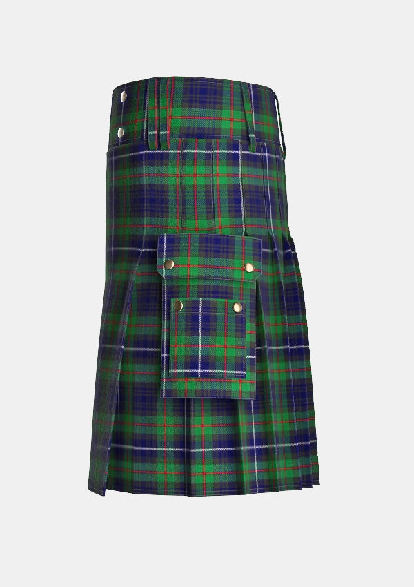 Utility_Humphries_Tartan_5225_kilt_left_image_with_pleated_design_and_adjustable_buckles_for_men