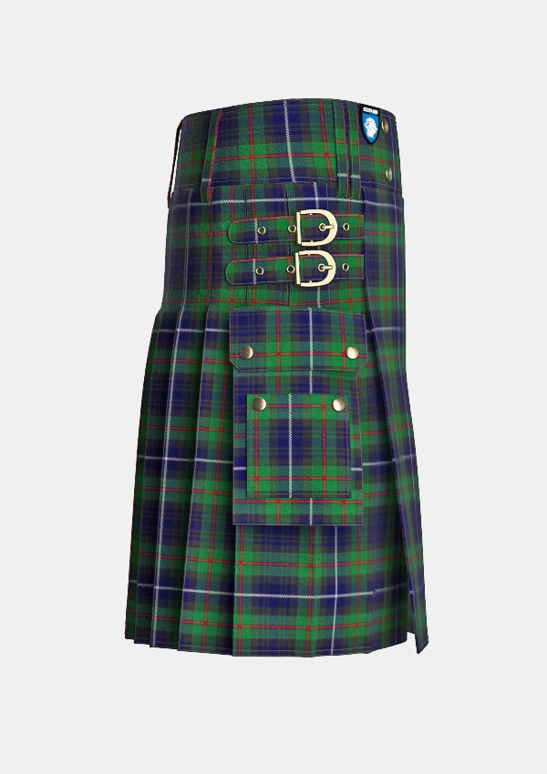 Utility_Humphries_Tartan_5225_kilt_right_image_with_pleated_design_and_adjustable_buckles_for_men