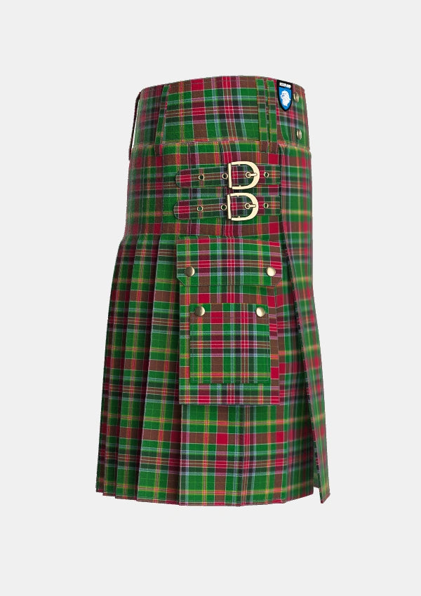 Utility_Hunter_Wilsons_Tartan_1866_kilt_right_image_with_pleated_design_and_adjustable_buckles_for_men