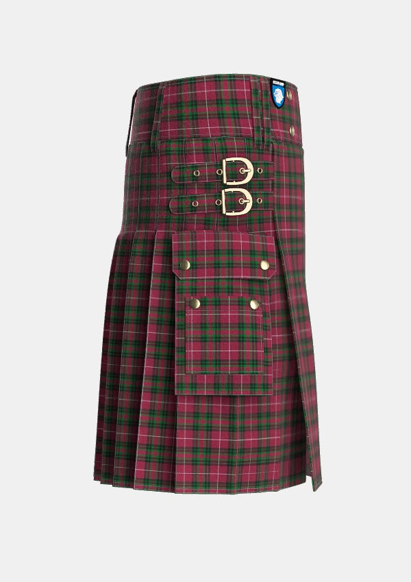 Utility_Hunter_of_Bute_Personal_Tartan_6671_kilt_right_image_with_pleated_design_and_adjustable_buckles_for_men