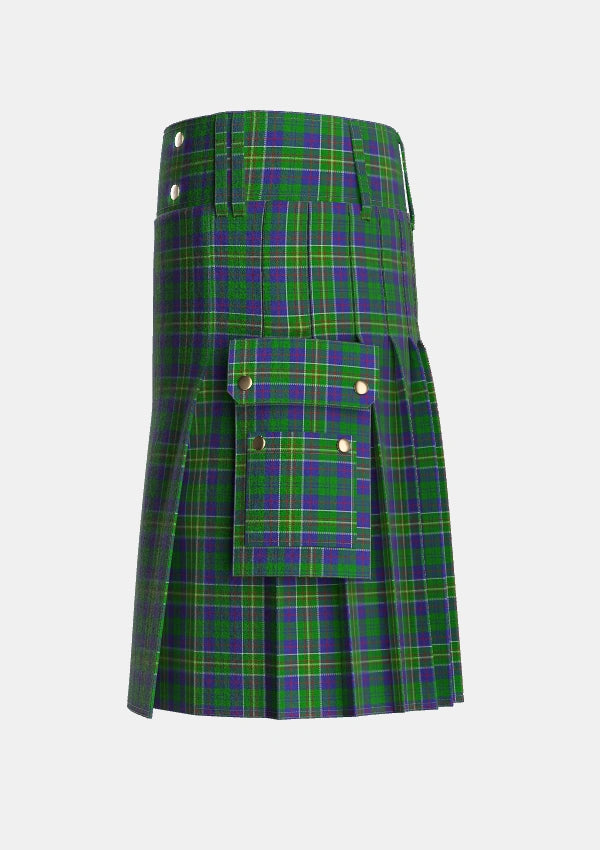 Utility_Hunter_of_Hunterston_Tartan_719_kilt_left_image_with_pleated_design_and_adjustable_buckles_for_men
