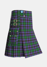 Utility_Hunter_of_Peebleshire_2_Tartan_789_kilt_side_image_with_pleated_design_and_adjustable_buckles_for_men