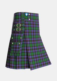 Utility_Hunter_of_Peebleshire_2_Tartan_789_kilt_side_image_with_pleated_design_and_adjustable_buckles_for_men