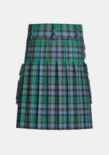 Utility_Hunter_of_Peebleshire_tartan_kilt_back_image_with_pleated_design_and_adjustable_buckles_for_men