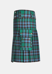 Utility_Hunter_of_Peebleshire_tartan_kilt_left_image_with_pleated_design_and_adjustable_buckles_for_men