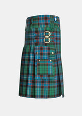 Utility_Hunter_tartan_kilt_right_image_with_pleated_design_and_adjustable_buckles_for_men
