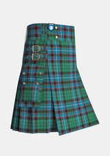 Utility_Hunter_tartan_kilt_side_image_with_pleated_design_and_adjustable_buckles_for_men