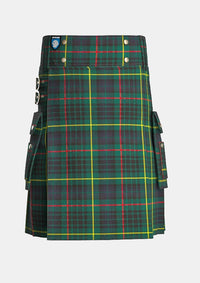 Utility_Hunting_Stewart_Tartan_kilt_front_image_with_pleated_design_and_adjustable_buckles_for_men