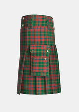 Utility_Hutcheson_Tartan_3808_kilt_left_image_with_pleated_design_and_adjustable_buckles_for_men