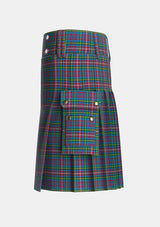 Utility_Hyndman_Tartan_2134_kilt_left_image_with_pleated_design_and_adjustable_buckles_for_men