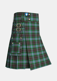 Utility_Hyslop_Hunting_Tartan_2137_kilt_side_image_with_pleated_design_and_adjustable_buckles_for_men