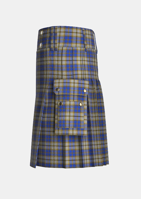 Utility_Independence_Tartan_2285_kilt_left_image_with_pleated_design_and_adjustable_buckles_for_men