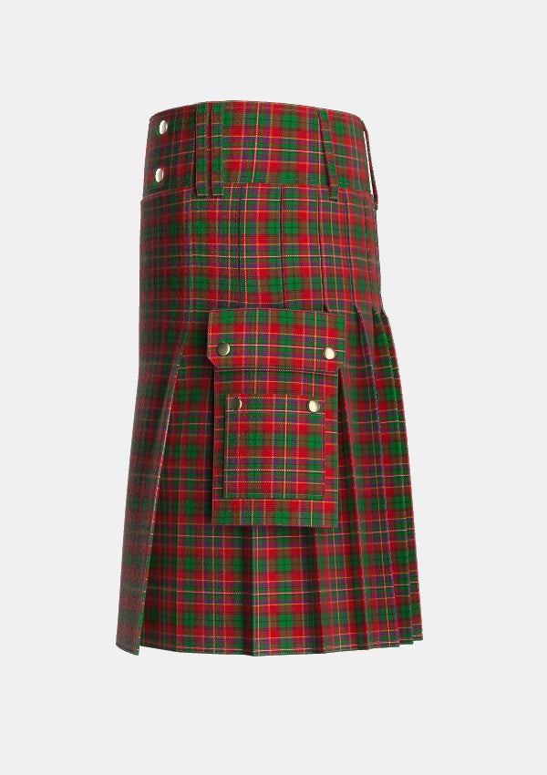 Utility_Innes_2_Tartan_1109_kilt_left_image_with_pleated_design_and_adjustable_buckles_for_men