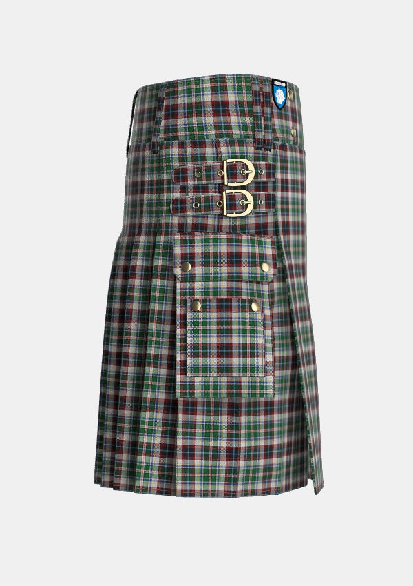 Utility_Innes_Dress_Tartan_360_kilt_right_image_with_pleated_design_and_adjustable_buckles_for_men