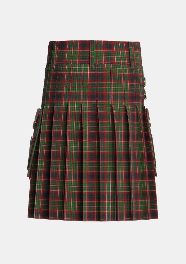 Utility_Innes_of_Cowie_Tartan_353_kilt_back_image_with_pleated_design_and_adjustable_buckles_for_men