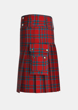 Utility_Inverness_tartan_1438_kilt_left_image_with_pleated_design_and_adjustable_buckles_for_men