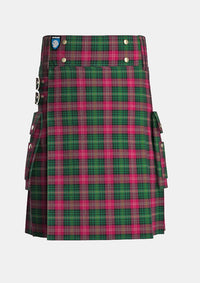 Utility_Iona_tartan_6858_kilt_front_image_with_pleated_design_and_adjustable_buckles_for_men