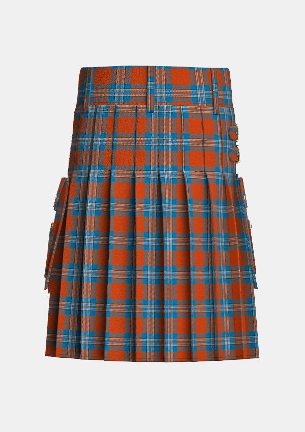 Utility_Irn_Bru_tartan_2394_kilt_back_image_with_pleated_design_and_adjustable_buckles_for_men