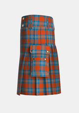 Utility_Irn_Bru_tartan_2394_kilt_left_image_with_pleated_design_and_adjustable_buckles_for_men