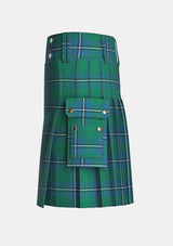 Utility_Irvine_tartan_kilt_left_image_with_pleated_design_and_adjustable_buckles_for_men