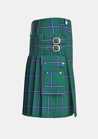 Utility_Irvine_tartan_kilt_right_image_with_pleated_design_and_adjustable_buckles_for_men