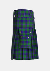 Utility_Irving_of_Bonshaw_Tower_Tartan_2490_kilt_left_image_with_pleated_design_and_adjustable_buckles_for_men