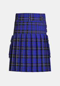 Utility_Island_of_Barbados_Tartan_12888_kilt_back_image_with_pleated_design_and_adjustable_buckles_for_men