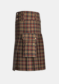 Utility_Islay_Tartan_5280_kilt_left_image_with_pleated_design_and_adjustable_buckles_for_men