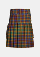 Utility_Isle_of_Arran_Tartan_5281_kilt_back_image_with_pleated_design_and_adjustable_buckles_for_men