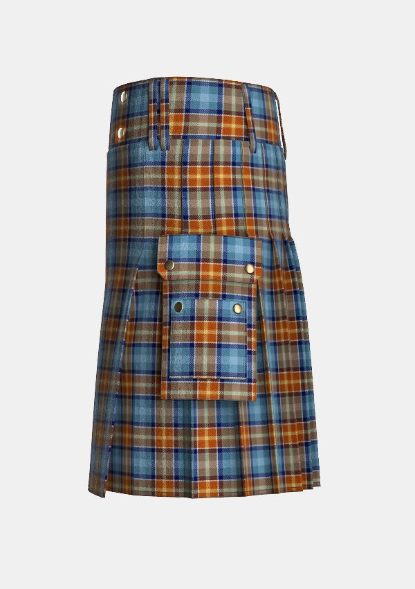 Utility_Isle_of_Jura_Tartan_11250_kilt_left_image_with_pleated_design_and_adjustable_buckles_for_men