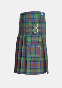 Utility_Isle_of_Skye_tartan_2155_kilt_right_image_with_pleated_design_and_adjustable_buckles_for_men