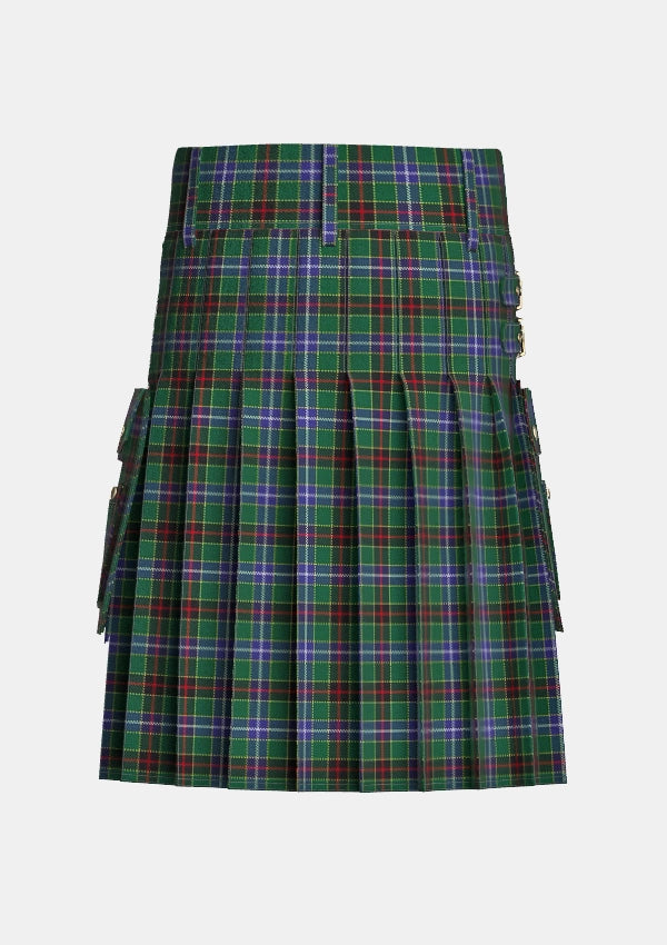 Utility_James_Tartan_2456_kilt_back_image_with_pleated_design_and_adjustable_buckles_for_men