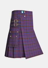 Utility_James_of_Wales_Tartan_5736_kilt_side_image_with_pleated_design_and_adjustable_buckles_for_men