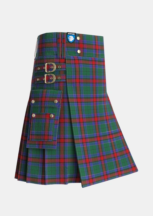 Utility_Jardine_Dress_Tartan_2084_kilt_side_image_with_pleated_design_and_adjustable_buckles_for_men
