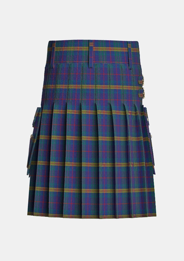 Utility_Jenkins_of_Wales_Tartan_5757_kilt_back_image_with_pleated_design_and_adjustable_buckles_for_men