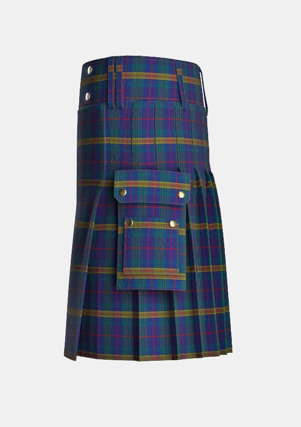 Utility_Jenkins_of_Wales_Tartan_5757_kilt_left_image_with_pleated_design_and_adjustable_buckles_for_men